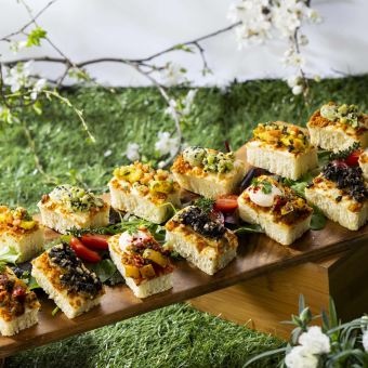 16 mini foccacia végétariennes